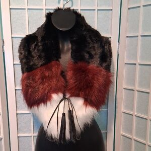 Steve Madden Multicolor Faux Fur Wrap / Scarf 6590